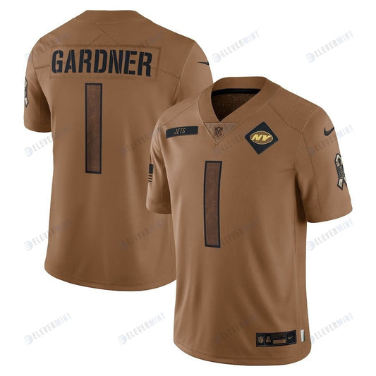 Ahmad Sauce Gardner 1 New York Jets 2023 Salute To Service Limited Jersey - Brown