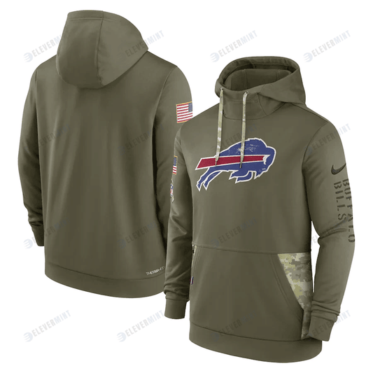 Buffalo Bills 2022 Salute to Service Therma Performance Pullover Hoodie - Olive, Men