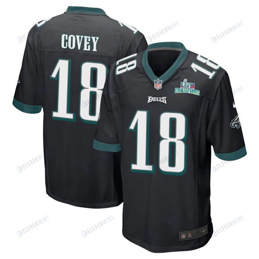 Britain Covey 18 Philadelphia Eagles Super Bowl LVII Champions Men Game Jersey - Black