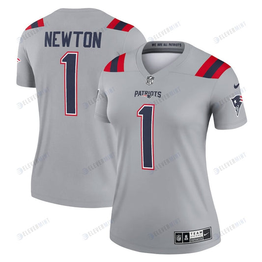 Cam Newton 1 New England Patriots Women Inverted Legend Jersey - Gray