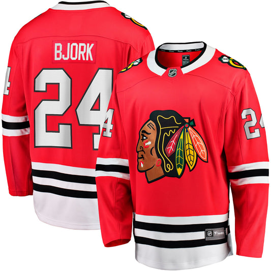 Anders Bjork Chicago Blackhawks Fanatics Branded Home Breakaway Jersey - Red