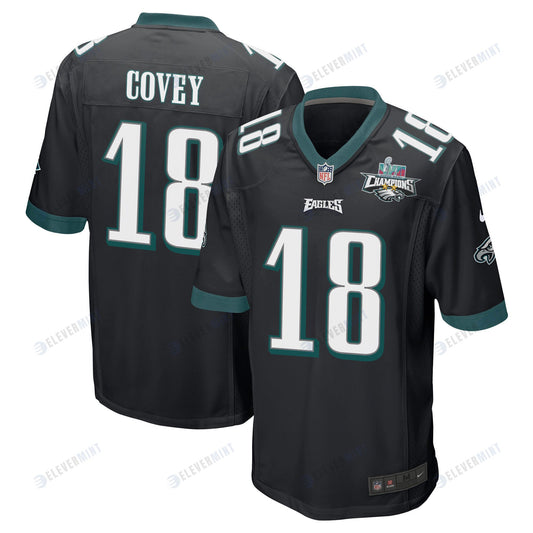 Britain Covey 18 Philadelphia Eagles Super Bowl LVII Champions 2 Stars Men Game Jersey - Black