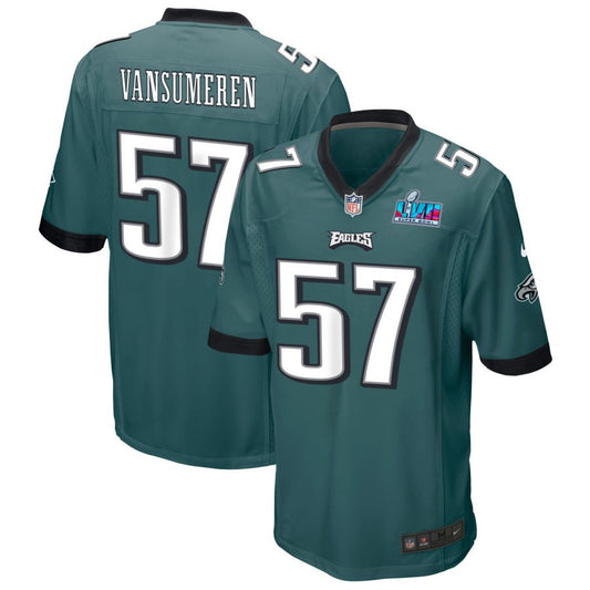 Ben VanSumeren Philadelphia Eagles Nike Super Bowl LVII Game Jersey - Midnight Green