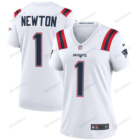 Cam Newton 1 New England Patriots Women Game Jersey - White